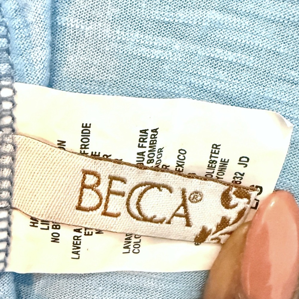 Becca Light Blue Sleeveless Mini Dress Open Back Casual Beach Cover Up Size L - Picture 5 of 8